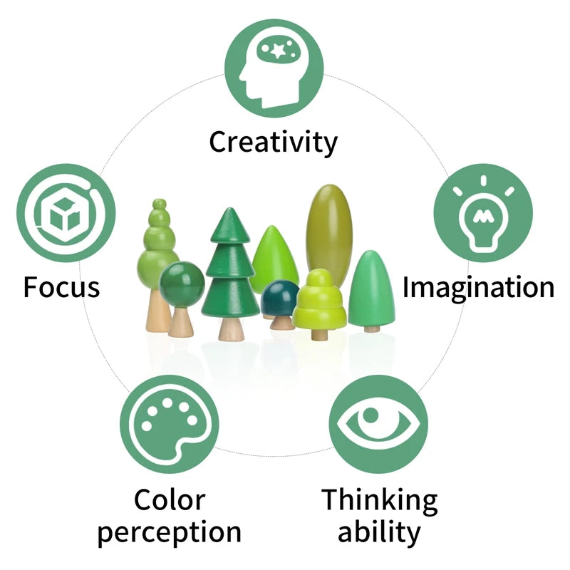 Little Wooden Forest Trees