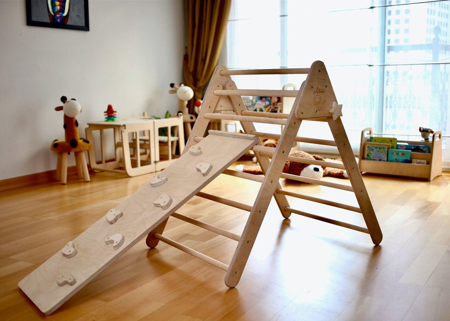 Montessori Climbing Set (3 Pieces)| Pikler Triangle, Climbing Arch &