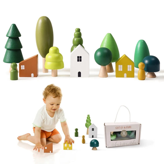Littler Wooden Building House Block Forest Toys