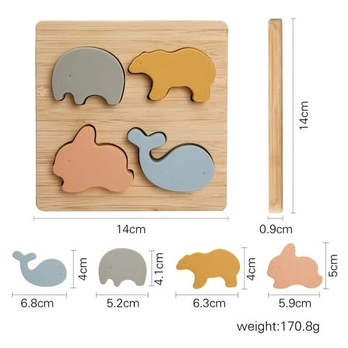 Little  3d Wooden Puzzle Forest Animals Jigsaw Puzzle Board