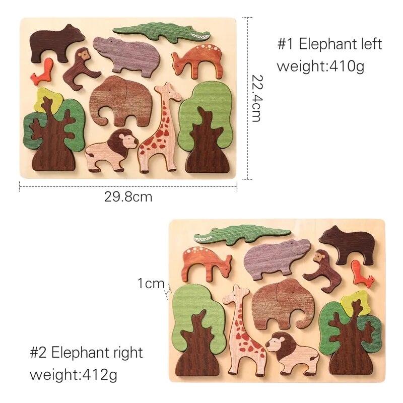 Little  3d Wooden Puzzle Forest Animals Jigsaw Puzzle Board