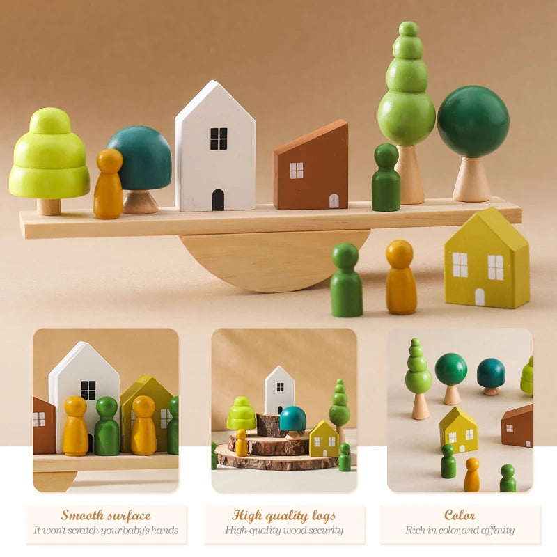 Little Sensory Stacking Toys For Baby Forest Houses