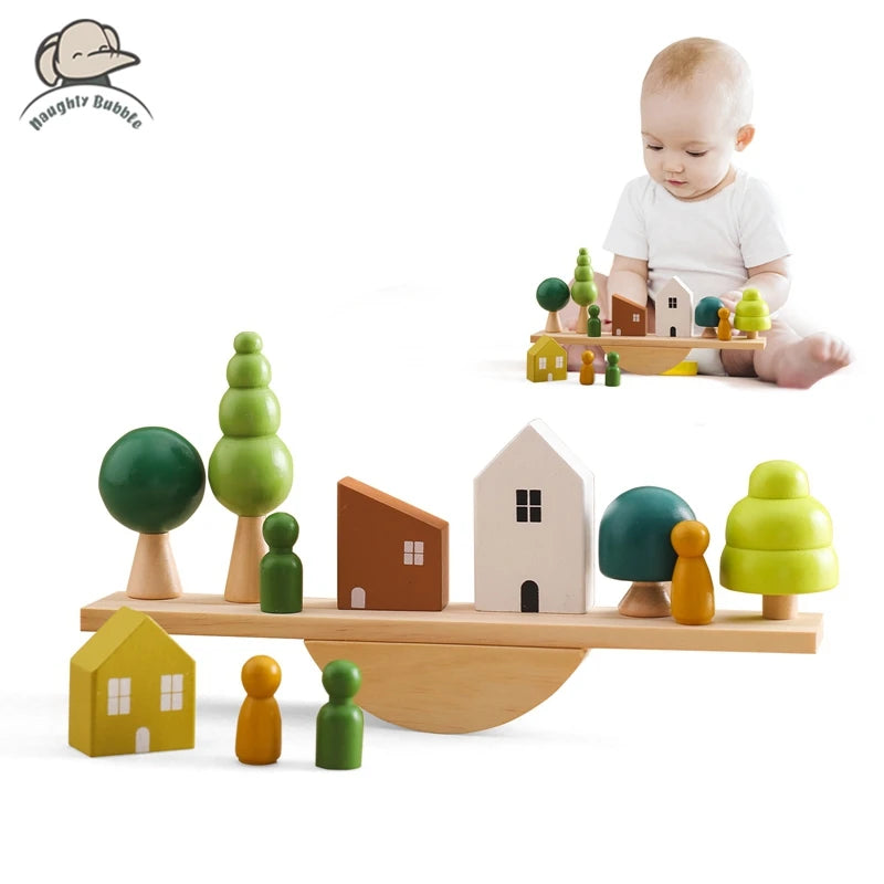 Little Sensory Stacking Toys For Baby Forest Houses