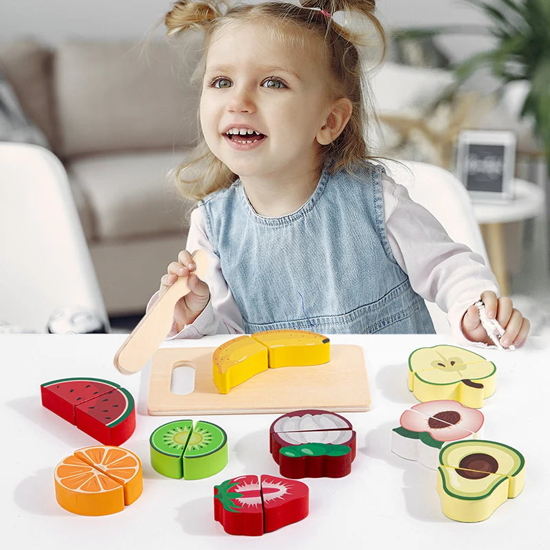 Simulation Kitchen Pretend Fruit Vegetable Ice Cream Food Cutting Toy