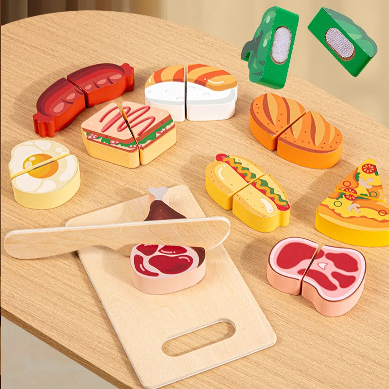 Simulation Kitchen Pretend Fruit Vegetable Ice Cream Food Cutting Toy